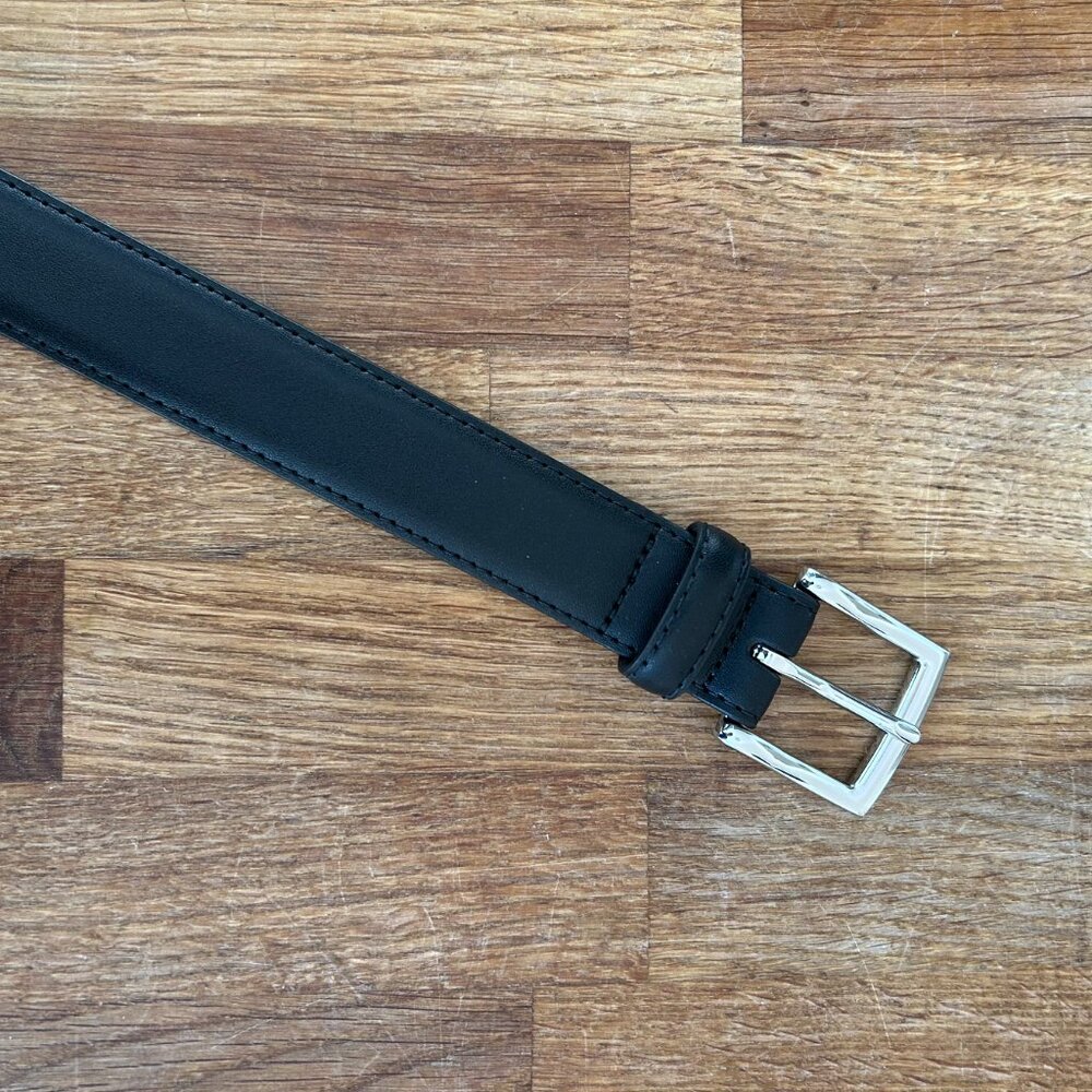 J. Crew Black Leather Belt 30 - Picture 4 of 7